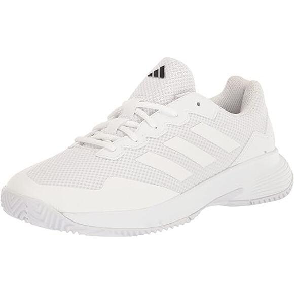 NWT adidas Men's Gamecourt 2.0 Tennis Sneaker White/Matte Silver-Size 14